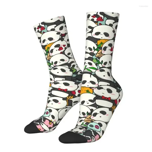 Calcetines de hombre lindo bebé panda patrón tripulación unisex novedad 3D impreso vestido de dibujos animados