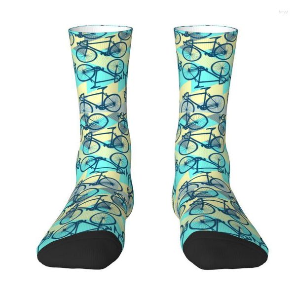 Chaussettes pour hommes motif de vélo mignon Art coloré femmes hommes chaud imprimé en 3D vélo cycliste cyclisme cyclisme basket-ball sport équipage