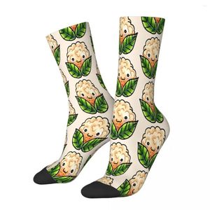 Chaussettes pour hommes mignon chou-fleur légume mâle hommes femmes bas d'été Harajuku