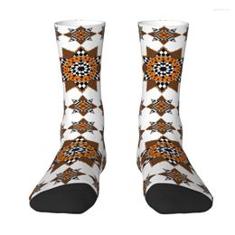 Calcetines para hombre Cute Kabyle Carpet Pottery Pattern Mujeres Hombres Warm 3D Printed Geometric Amazigh Traditional Basketball Sports