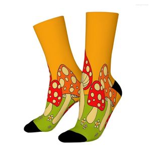 Chaussettes pour hommes MIGNON Champignon Champignons Forêt Droite Homme Homme Femme Bas d'été Polyester