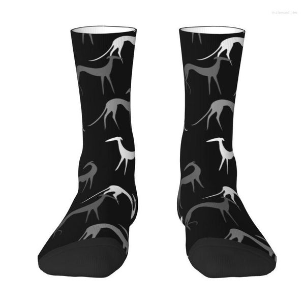 Chaussettes pour hommes mignons équipage de lévriers unisexe amusant Greyhound Whippet chien printemps été automne hiver robe