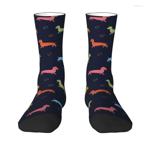 Chaussettes pour hommes Robe de teckel Hommes Femmes Chaud Mode Badger Saucisse The Wiener Dog Crew