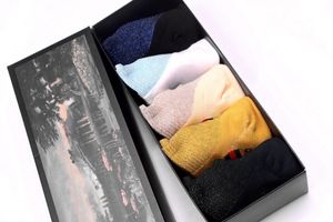 Ensemble de cinq pièces de chaussettes pour hommes, design professionnel, tendance de la mode, atmosphère haut de gamme, numéro 66