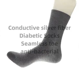 Chaussettes pour hommes diabétique en fibre argentée sucre