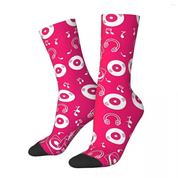 Chaussettes pour hommes DJ Music Art Orange Violet Hommes Femmes Extérieur Nouveauté Printemps Été Automne Hiver Bas Cadeau