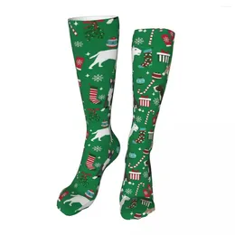 Chaussettes pour hommes Chiens en Noël Nouveauté Cheville Unisexe Mi-mollet Épais Tricot Doux Décontracté