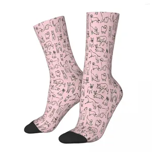 Calcetines para hombres perros rosa geryhoundshounds dog masculino hombre medias de verano impresas