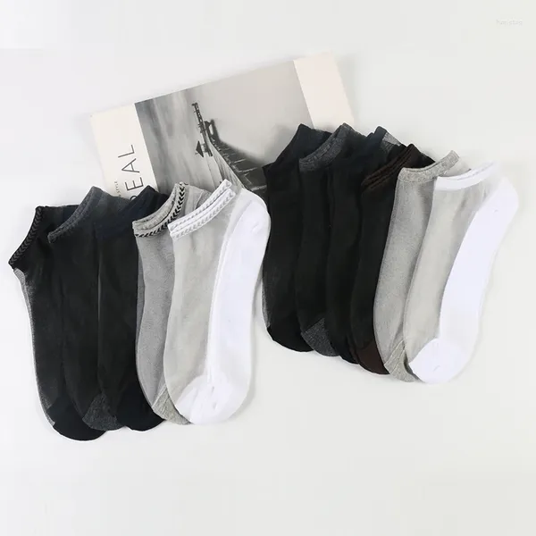 Chaussettes pour hommes dong ai cristal soie d'été hommes élastiques à l'usure courte inférieure de la cheville mâle respirante mâle transparent