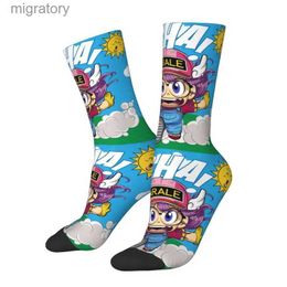 Chaussettes masculines Dr. Slump Mens and Womens Fun Sports Choques de sport 3D Printing Arale Normaki Animation Comics Football Populaire YQ240423