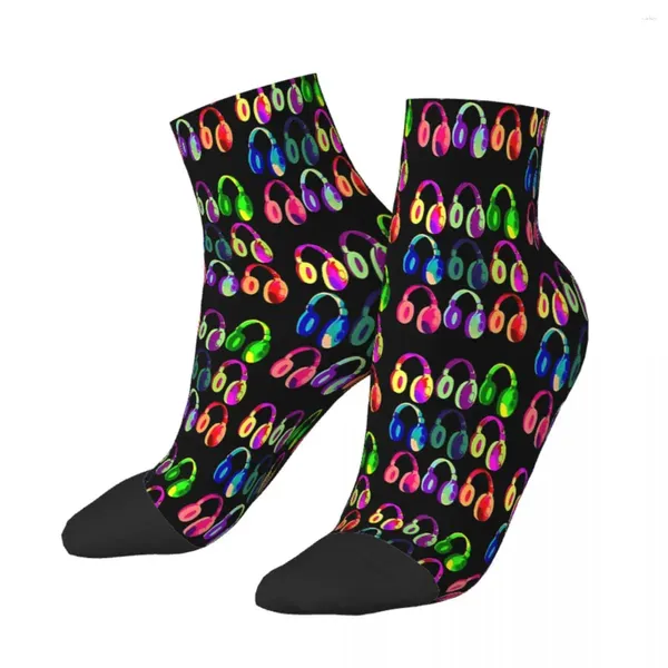 Chaussettes pour hommes EDM DJ Casque Rave Art Cheville Mâle Hommes Femmes Bas d'été Hip Hop