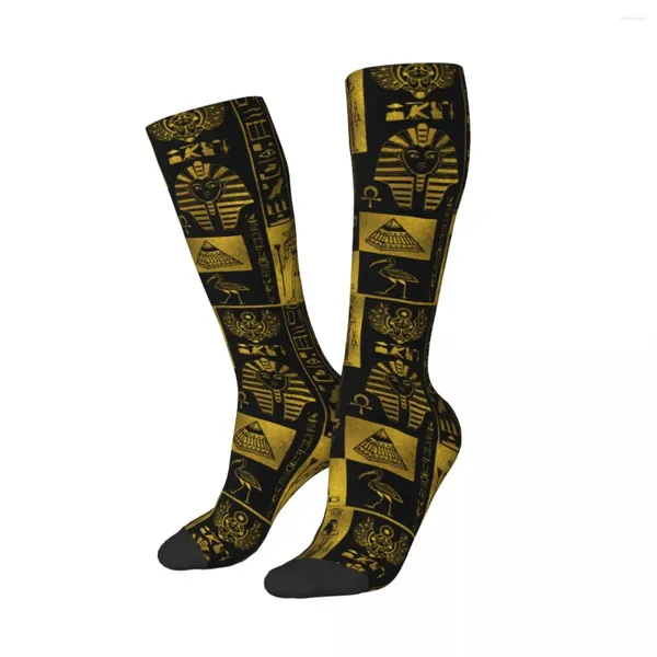 Calcetines para hombres Egipto Egipto Faraón Anciente Antiguo Long Long, divertido y divertido Hip Hop Accesorios, medias de tubos altos