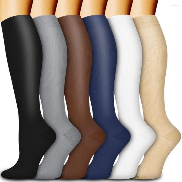 Chaussettes élastiques pour hommes et femmes, cyclisme, Tube Long, Compression, mollet, Fitness en plein air, course à pied, sport, pression