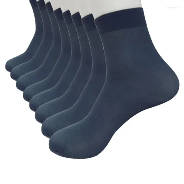 Calcetines para hombre Medias elásticas Fibra sedosa Ultrafinos Hombres Seda Cortos 4 pares Soporte para el arco para mujer