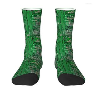 Chaussettes pour hommes Carte de circuit électronique Hommes Femmes Crew Unisex Funny 3D Print Technology Computer Geek Dress