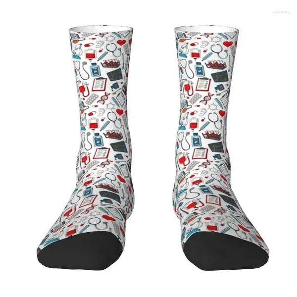 Calcetines para hombres Suministros de emergencia Patrones Crew Unisex Fun Vestido de patrón de estampado 3D