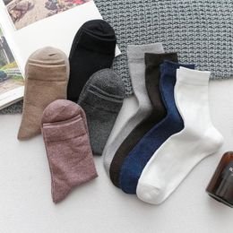 Chaussettes pour hommes Fashion Cotton Solid Long Man Ankle Soft Warm Male Business Calcetines Hombre