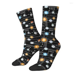 Chaussettes masculines Crypto-monnaie altcoin blockchain logo robe unisexe haleine chaude tale