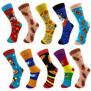 Hommes Chaussettes Mode Drôle Hommes Hip Hop Harajuku Kawaii Dessin Animé Coton Fruit Animal Bière Nourriture Heureux Cadeaux Occasionnels pour Hommes T221011