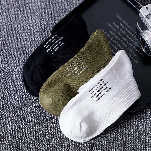 Calzini da uomo Fashion Letter Harajuku Mens Hipster White Short Crew Compression Skateboard Low Cotton Art Male Sox