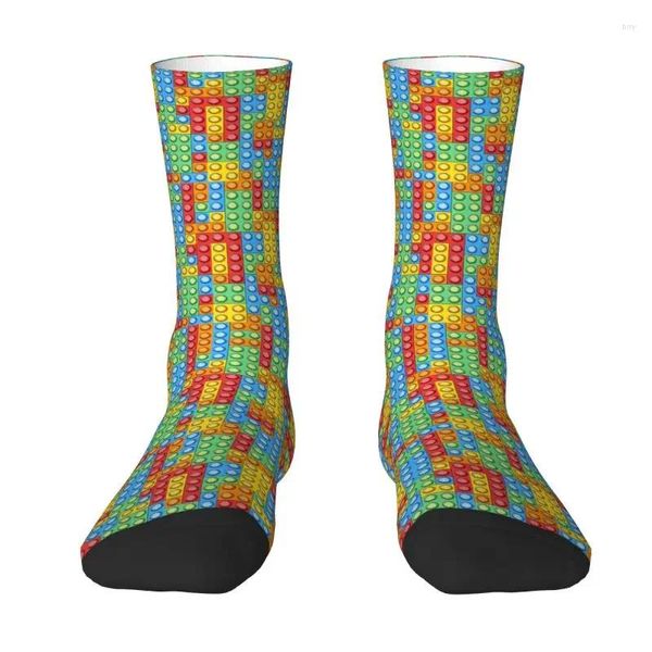 Calcetines para hombres Moda para hombre Edificio Ladrillos Patrón Vestido Unisex Cálido Breathbale Impresión 3D Equipo