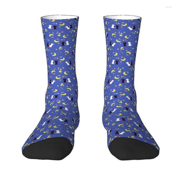 Chaussettes pour hommes Fashion Mens Sailors Moon Dress Unisex Breathbale Warm 3D Printing Kitties Crew