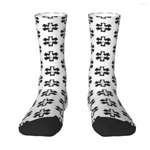 Heren Socks Fashion Print Black Star of Life Men Men Women Crew Lente Summer Herfst Winter Grappige 3D Gedrukte VN -jurk