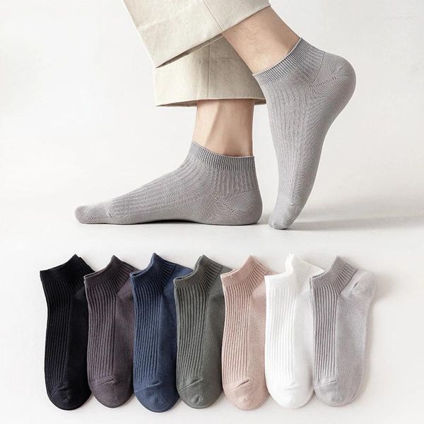 Chaussettes pour hommes à la mode, respirantes et confortables, en coton, courtes, coupe basse, sport pour printemps et automne