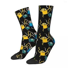 Calcetines masculinos finn jake fiesta bmo juego unisex bonnet de invierno hip hop hop happy street estilo loco