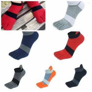 Herensokken Five Finger Ankle Sport Cotton Heren Gestreept Mesh Ademend Vormgeven Anti Friction No Show Met Tenen