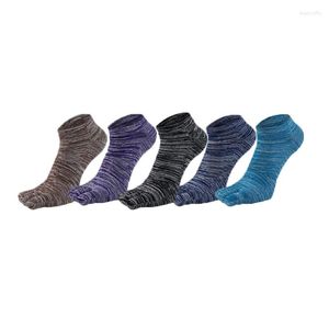Chaussettes pour hommes cinq doigts décontracté coton confortable orteil été mâle anti-dérapant Invisible cheville chaussette 5 paires