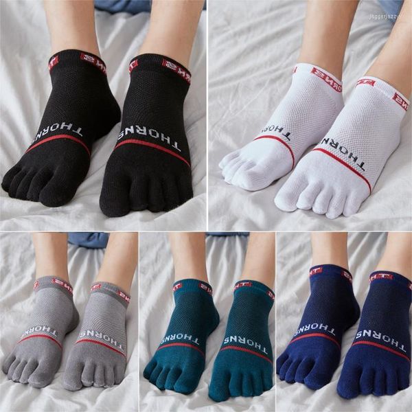 Chaussettes pour hommes cinq doigts hommes coton maille courte sport déodorant orteil absorbant la sueur été mince bateau