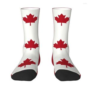 Chaussettes pour hommes Drapeau du Canada Hommes Femmes Équipage Unisexe Fun Patriotisme Printemps Été Automne Hiver Robe