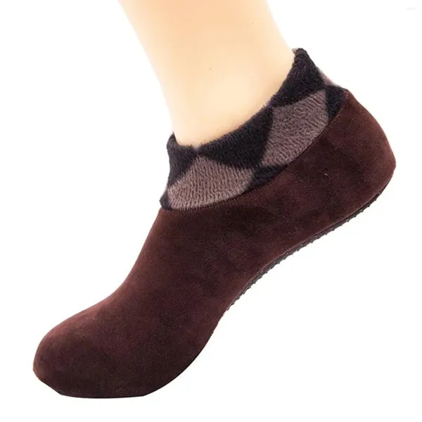 Chaussettes polaires Double face pour hommes et femmes, pantoufles de lit, chaussettes de sol chaudes d'hiver, antidérapantes, personnalisées avec des noms, rembourrées, athlétiques pour femmes