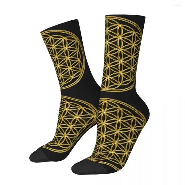 Chaussettes pour hommes Fleur effrayée Beaux motifs complexes Hommes Hommes Femmes Bas d'hiver Hip Hop