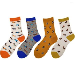 Calcetines para hombres Pie 22-27 cm Creativo Animal Salchicha Perro Dachshund Encantador Hvalp Hush Pup Cachorro Huisdier Pet Retail Lindo Venta al por mayor Zoológico Ven