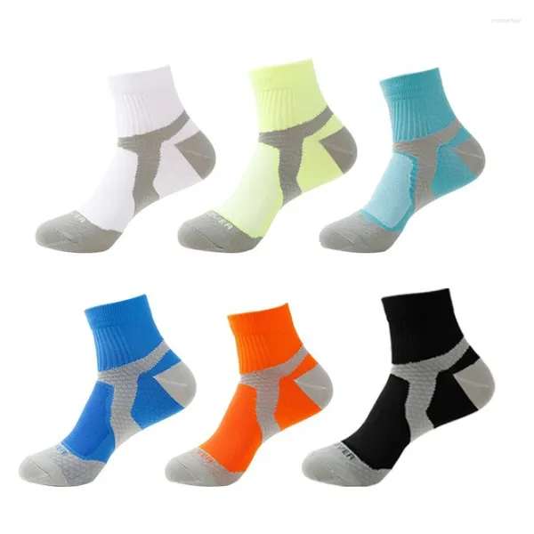 Chaussettes masculines pied anti-fatigue compression de la cheville support le cycle de course de basket sportif de basket-ball masculin