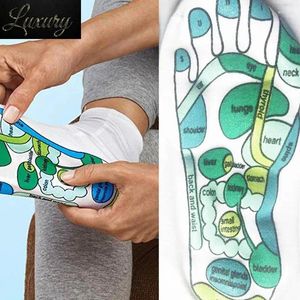 Herensokken Voetmassage Acupressuur Fysiotherapie Verlicht vermoeide voeten Reflexologiepunt Engelse illustratie