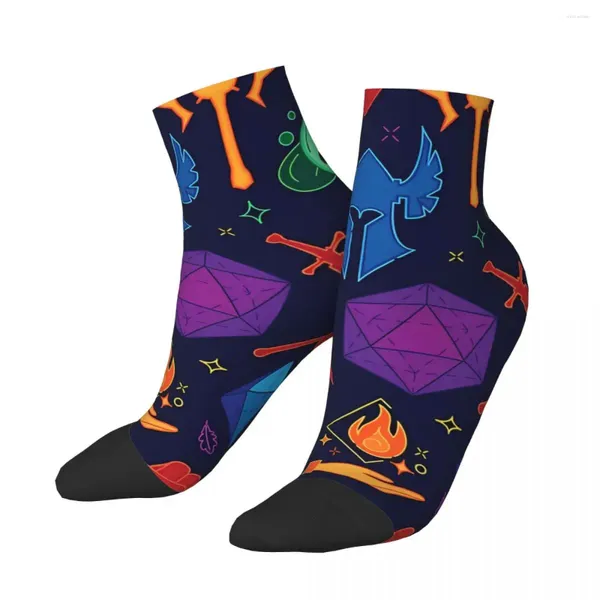 Calcetines masculinos para siempre color tobillo dnd juego unisex street estilo impreso impreso divertido regalo bajo calcetín