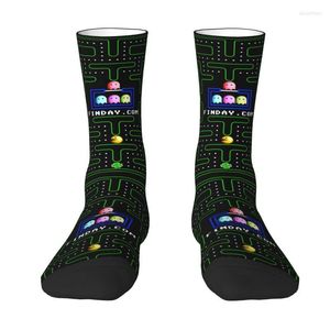 Calcetines para hombre Divertidos PacMan Doodle Arcade Game Dress Unisex Cálido Cómodo Equipo impreso en 3D