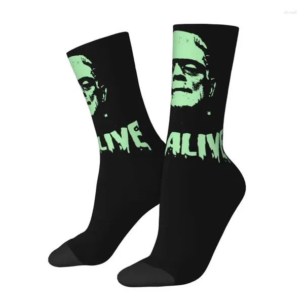 Calcetines para hombres divertidos hombres Frankenstein Monster Dress Unisex Comunor CONFIGURO CONTRIMIENTO DE PELÍCULA DE TRISURO DE HORRIENTES