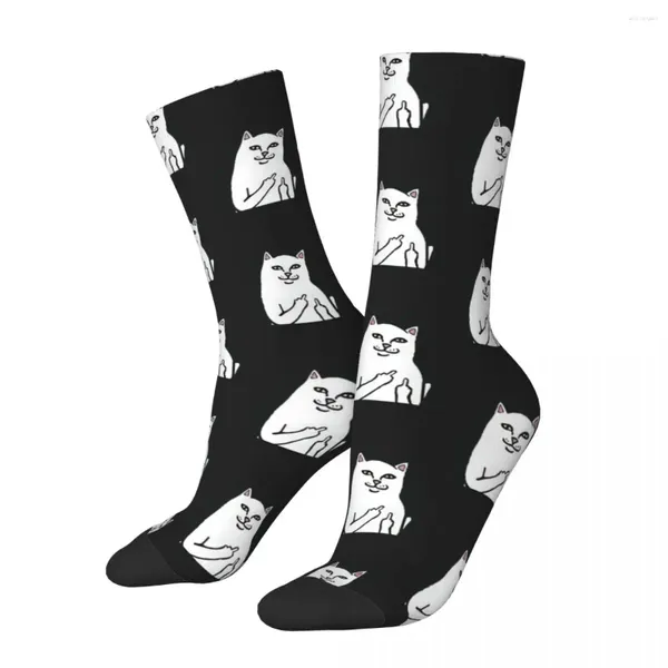 Calcetines para hombres divertido y sin sentido Meow 2024 Hombres Tubesock medio Parejas Calcetín Personalidad Hip Hop Harajuku