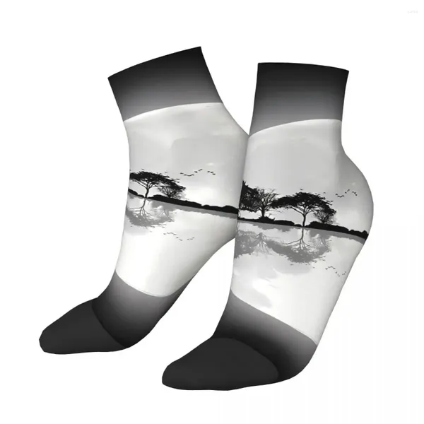 Chaussettes pour hommes drôle cheville clair de lune Nature guitare Hip Hop nouveauté équipage chaussette cadeau motif imprimé