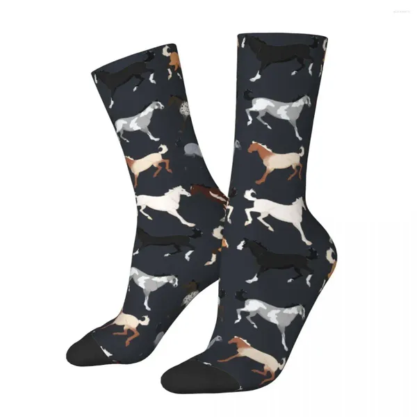 Calcetines para hombres Calcetín de compresión divertido para hombres Todos los caballos bonitos Hip Hop Harajuku Red Dead Redemption Patrón sin costuras Equipo impreso