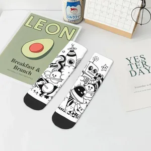 Chaussettes masculines compression drôle d'été esquivant rétro harajuku le doodle hip hop nouveauté équipage sans coure