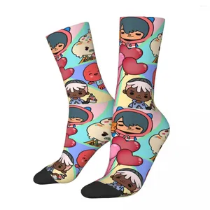 Chaussettes masculines drôle de chaussette de compression folle pour les hommes squad hip hop harajuku toca life world the exquis cartoons happy boys équipage