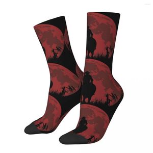 Chaussettes pour hommes Funny Crazy Compression Sock For Men Red Moon Hip Hop Vintage Dead Redemption Happy Seamless Pattern Imprimé Boys Crew