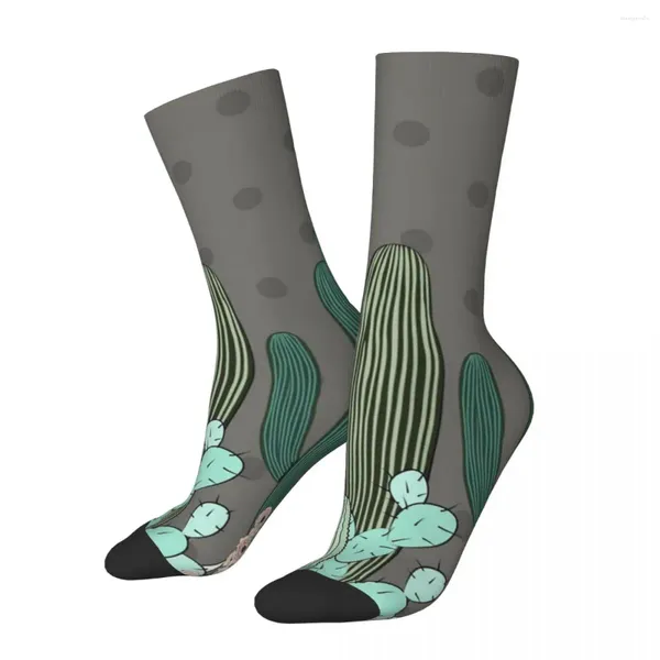 Chaussettes pour hommes drôle fou chaussette de Compression pour hommes Cactus Art Hip Hop Harajuku bonne qualité motif imprimé garçons équipage