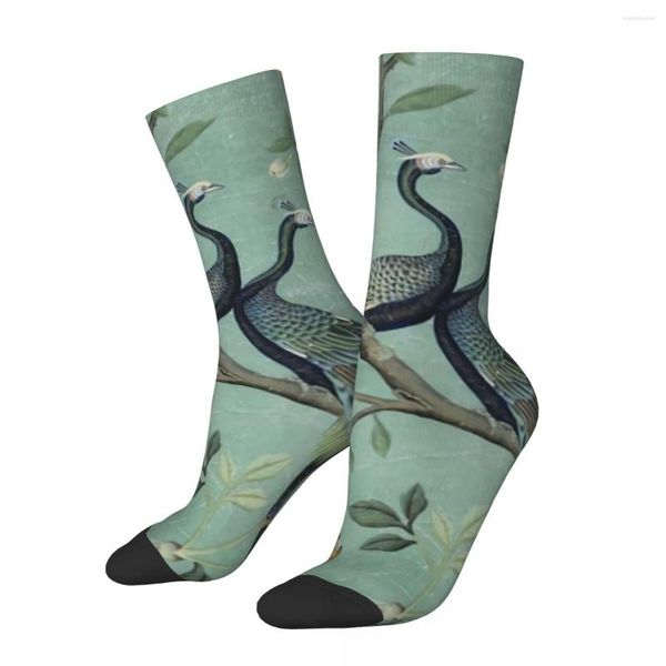 Chaussettes pour hommes Funny Crazy Sock For Men A Teal Of Two Birds Chinoiserie Hip Hop Harajuku China Style Quality Printed Boys Crew Casual Gift