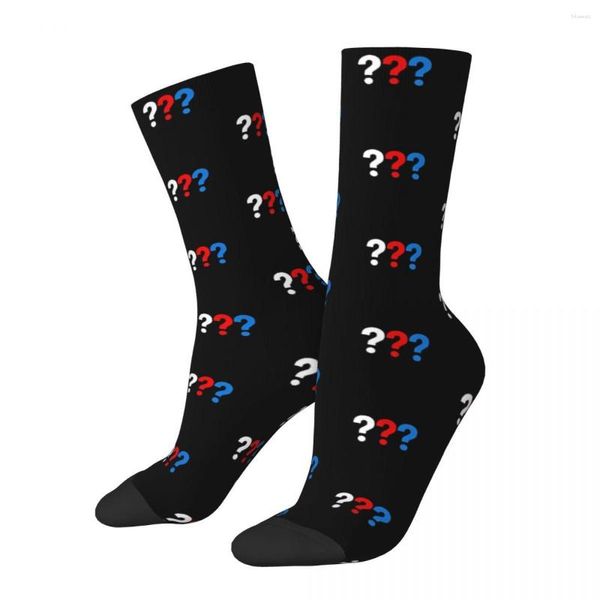 Calcetines de hombre divertidos calcetines locos para hombres Die Drei Fragezeichen Hip Hop Vintage patrón feliz impreso niños tripulación regalo Casual